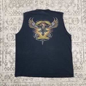 Orange County Chopper Bikers Tank Top Eagle Print Sleeveless Black Size XL